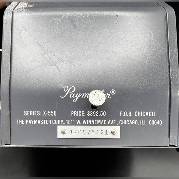 Paymaster Series X-550 Check Writer 7 Column with key - Picture 6 of 7